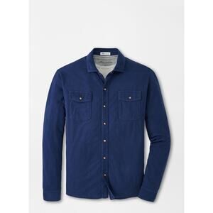 Peter Millar 2XL Lava Wash Pearl Snap Atlantic Blue $155